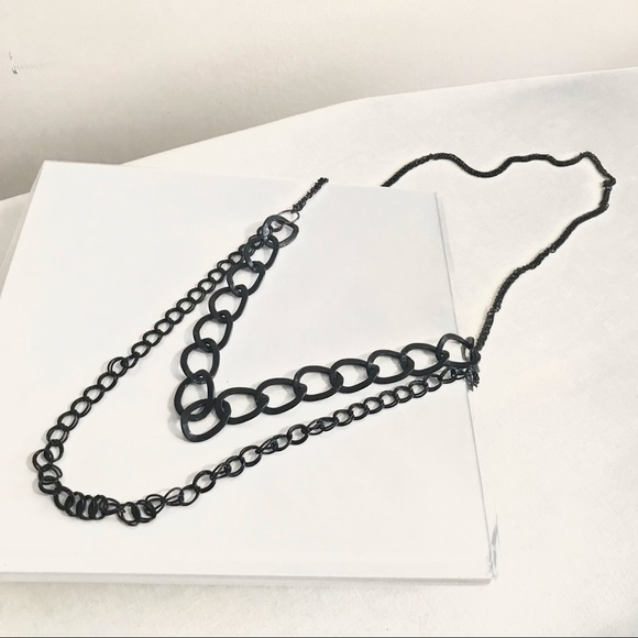 Necklace - Long black chain necklace - Picture 2 of 4